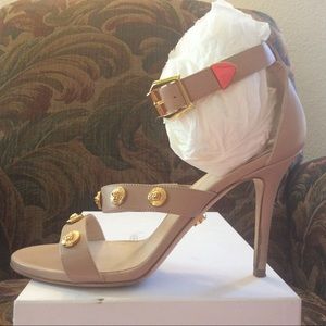 Versace nude studded sandals
